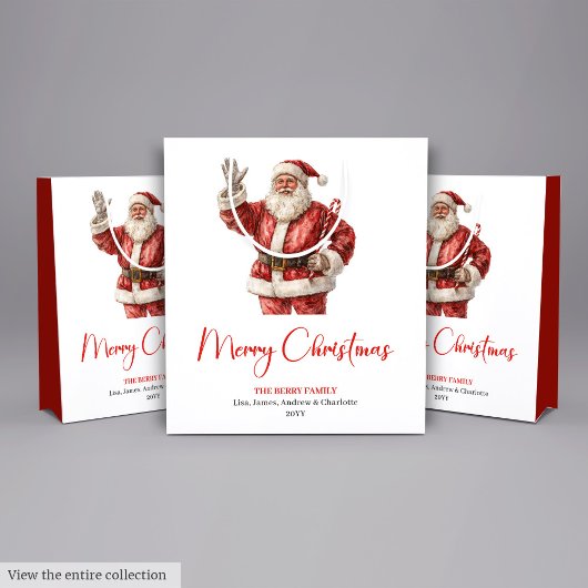 Klassischer Weihnachtsmann Wasserfarben Moderne Ho Mittlere Geschenktüte