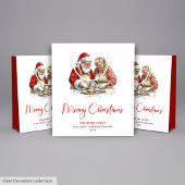 Klassischer Weihnachtsmann Wasserfarben Moderne Ho Mittlere Geschenktüte