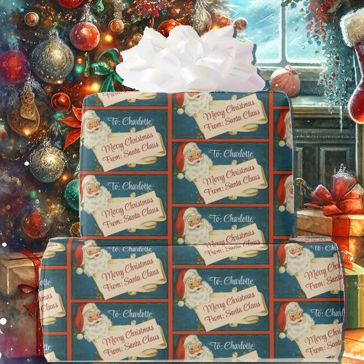 Klassischer Weihnachtsmann zum Weihnachtsfeiertag Geschenkpapier