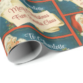 Klassischer Weihnachtsmann zum Weihnachtsfeiertag Geschenkpapier (Rolleneckpunkt)