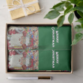 Klassischer Weihnachtsmann - Zwei Feiertage grün p Seidenpapier (Geschenk)