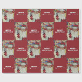 Klassischer Weihnachtsmann - Zweimal frohe Weihnac Geschenkpapier (Flach)
