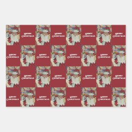 Klassischer Weihnachtsmann - Zweimal frohe Weihnac Geschenkpapier Set