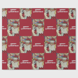 Klassischer Weihnachtsmann - Zweimal Urlaub Burgun Geschenkpapier