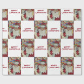 Klassischer Weihnachtsmann - Zweimal Urlaub in Wei Geschenkpapier (Flach)