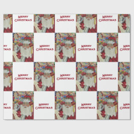 Klassischer Weihnachtsmann - Zweimal Urlaub in Wei Geschenkpapier