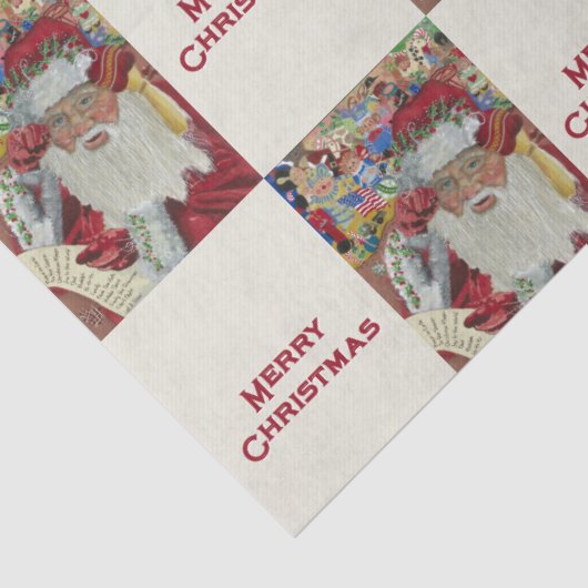 Klassischer Weihnachtsmann - Zweimal Urlaub in Wei Seidenpapier (Detail)