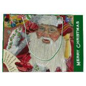 Klassischer Weihnachtsmann - Zweitägiges Kunstwerk Große Geschenktüte (Rückseite)