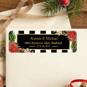 Klassischer Weihnachtspoinsettia Blumengoldrahmen