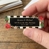 Klassischer Weihnachtspoinsettia Blumengoldrahmen