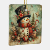 Klassischer Weihnachtsschneemann Keramikornament (Rechts)