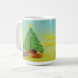 Klassischer Weihnachtsurlaub für Katze und Maus Kaffeetasse