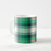 Klassischer Weihnachtsurlaub Green Tartan Kariert Kaffeetasse (Vorderseite Links)