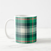 Klassischer Weihnachtsurlaub Green Tartan Kariert Kaffeetasse (Links)