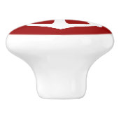 Klassischer weißer Anker auf Seerot Keramikknauf (Seitenansicht)