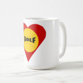 Klassischer weißer Becher AMOUR GOLF Kaffeetasse (VorderseiteRechts)