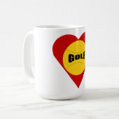 Klassischer weißer Becher AMOUR GOLF Kaffeetasse (Vorderseite Links)