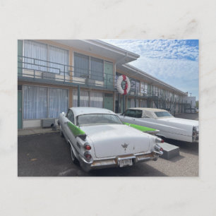 Klassischer weißer Cadillac aus den 1950er Jahren Postkarte
