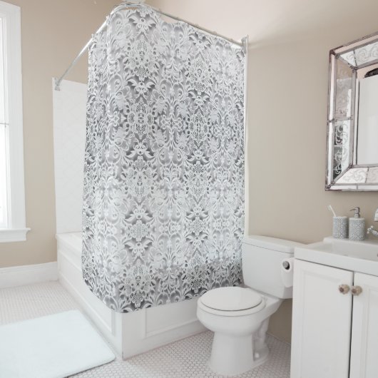 Klassischer weißer Duschvorhang Art 2 (Beispiel)