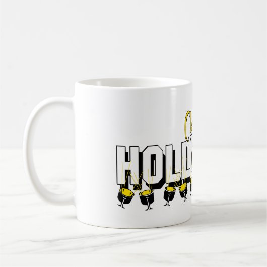 Klassischer weißer Hintergrund Hollywood Kaffeetasse (Links)