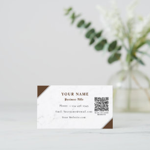 Klassischer Weißer Marmor-QR-Code mit benutzerdefi Visitenkarte