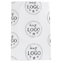 Klassischer weißer mittelgroßer Geschenkbeutel mit