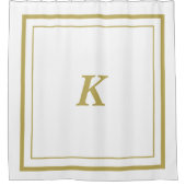 Klassischer weißer Monogram-Duschvorhang Duschvorhang (Vorderseite)