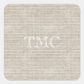 Klassischer weißer Monogramm-Initial neutraler Lei Quadratischer Aufkleber (Vorderseite)