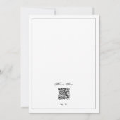 Klassischer Weißer Monogramm-QR-Code zur Hochzeit Einladung (Rückseite)