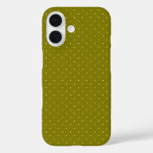 Klassischer weißer Punkte-Olivgrüner Schutz Case-Mate iPhone Hülle (Rückseite)