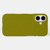 Klassischer weißer Punkte-Olivgrüner Schutz Case-Mate iPhone Hülle (Rückseite (Horizontal))