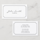 Klassischer weißer Rahmen Visitenkarte (Vorne/Hinten)