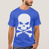 Klassischer weißer Schädel und Kreuzknochen T-Shirt (Vorderseite)