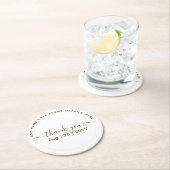 Klassischer weißer Text nur Hochzeit oder sonstige Runder Pappuntersetzer (Vor Ort)