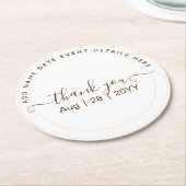 Klassischer weißer Text nur Hochzeit oder sonstige Runder Pappuntersetzer (Angewinkelt)