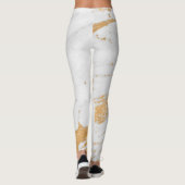 Klassischer weißer und goldener Stein Leggings (Rückseite)