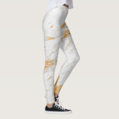 Klassischer weißer und goldener Stein Leggings (Rechts)