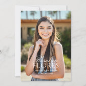 Klassischer Weißkalligrafie-Abschluss Ankündigung (Vorderseite)