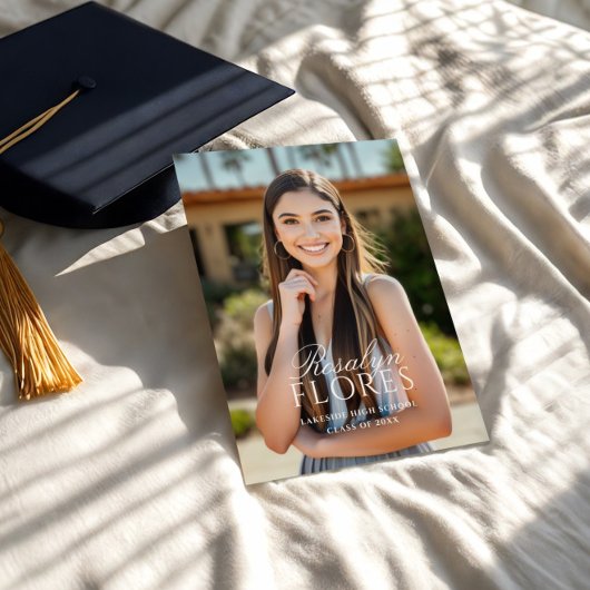 Klassischer Weißkalligrafie-Abschluss Einladung