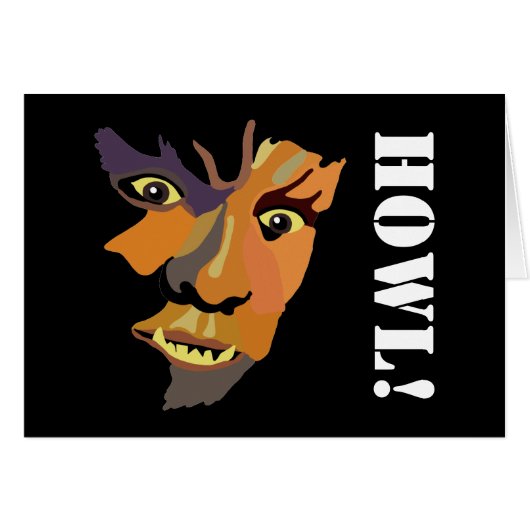 Klassischer Werwolf, glückliches Halloween (Vorderseite (Horizontal))