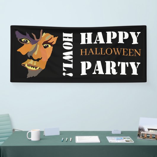 Klassischer Werwolf, glückliches Halloween Banner (Messe)