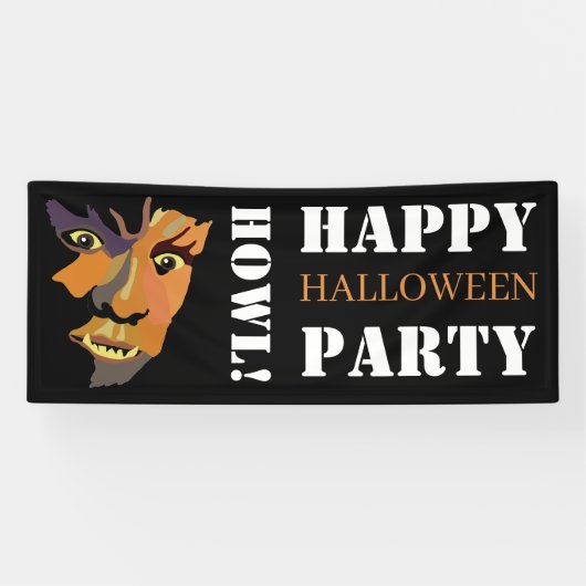 Klassischer Werwolf, glückliches Halloween Banner (Horizontal)