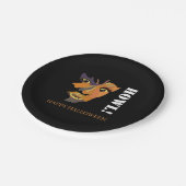 Klassischer Werwolf, glückliches Halloween Pappteller (Schrägansicht)