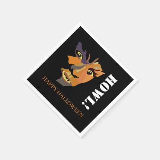 Klassischer Werwolf, glückliches Halloween Serviette (Ecke)