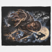 Klassischer Werwolf-Horror Fleecedecke (Vorderseite (Horizontal))