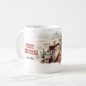 Klassischer Western mit Santa Cowboy-Hut Kaffeetasse (Vorderseite Links)