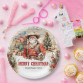 Klassischer Western Santa Sheriff und Cowboy Pappteller (Party)