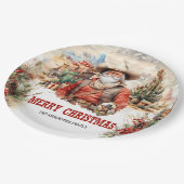 Klassischer Western Santa Sheriff und Cowboy Pappteller (Schrägansicht)