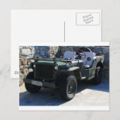 Klassischer Willys Jeep. Postkarte (Vorne/Hinten)