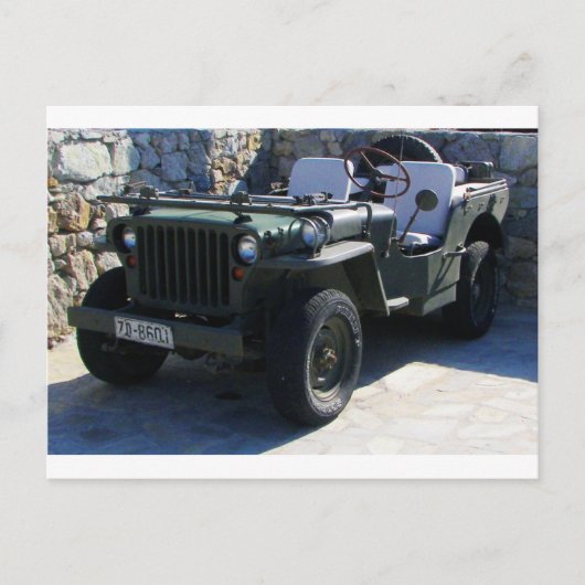 Klassischer Willys Jeep. Postkarte (Vorderseite)